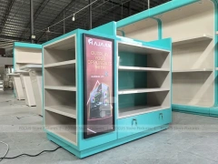 Turquoise Mobile Phone Glass Wall Cabinet