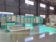 Turquoise Mobile Phone Glass Wall Cabinet