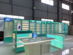 Turquoise Mobile Phone Glass Wall Cabinet