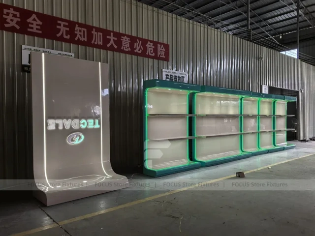 Turquoise Mobile Phone Glass Wall Cabinet