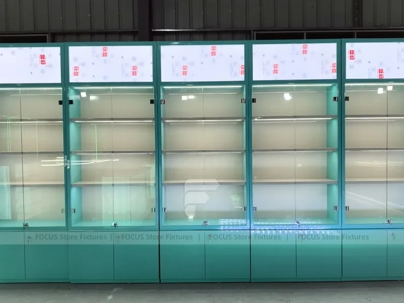 Turquoise Mobile Phone Wall Cabinet System
