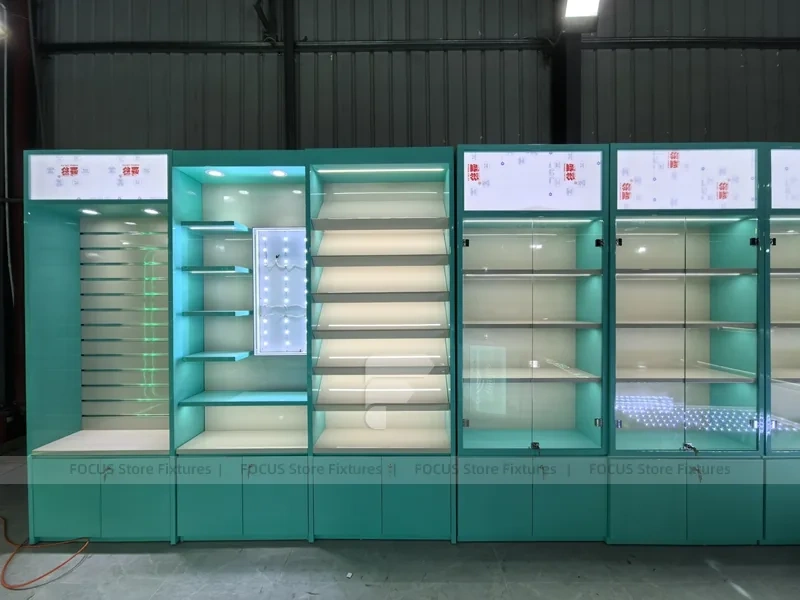Turquoise Mobile Phone Wall Cabinet System
