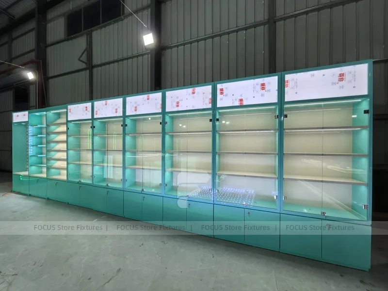 Turquoise Mobile Phone Wall Cabinet System