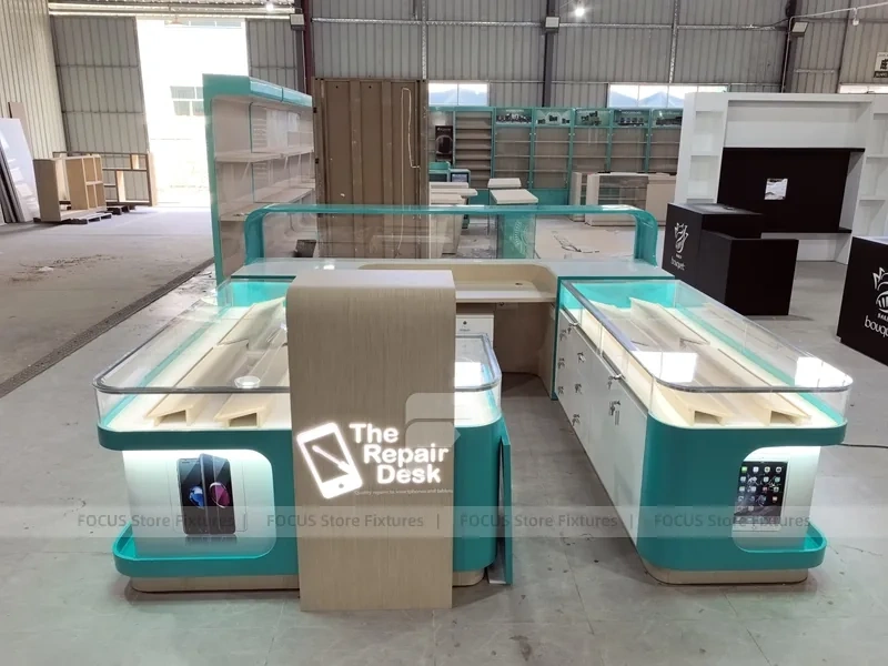 Turquoise Repair Desk Logo Wall Panel