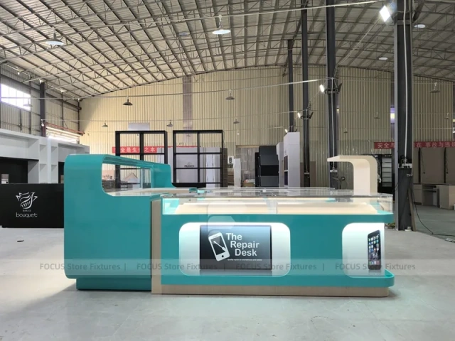 Turquoise The Repair Desk Phone Kiosk