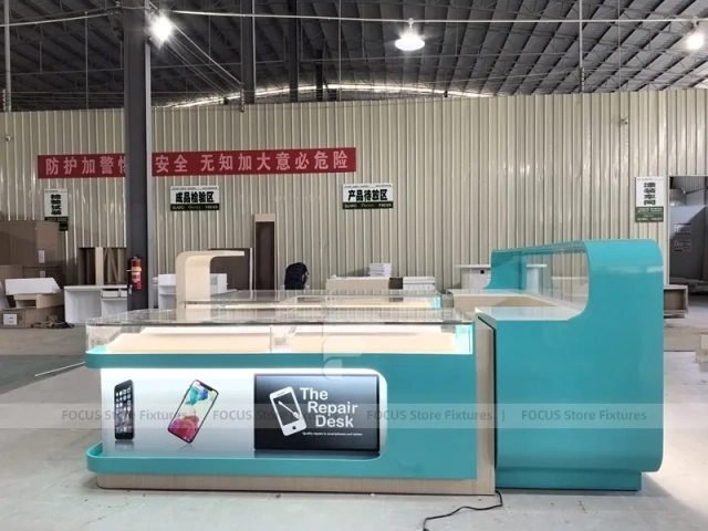 Turquoise The Repair Desk Phone Kiosk