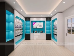 Turquoise White Bespoke Phone Reception Store