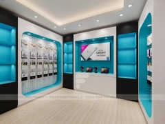 Turquoise White Bespoke Phone Reception Store