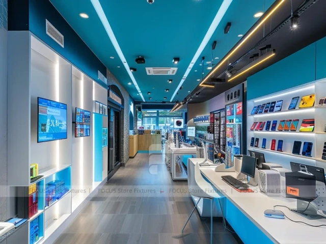 Turquoise White Mobile Phone Experience Store