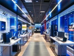 Turquoise White Mobile Phone Experience Store