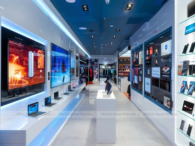 Turquoise White Mobile Phone Experience Store