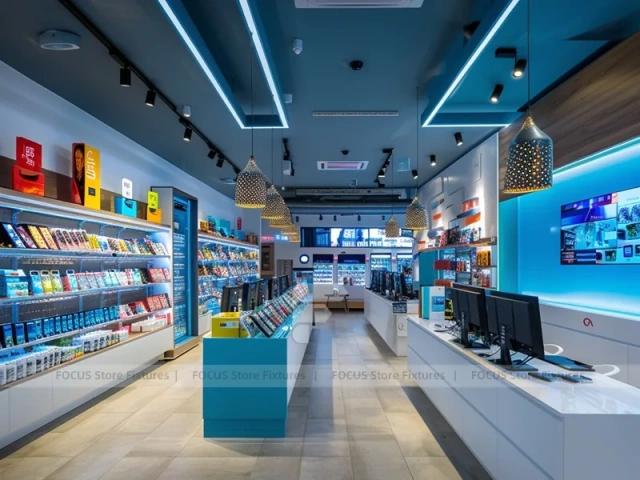 Turquoise White Mobile Phone Experience Store
