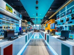 Turquoise White Mobile Phone Experience Store