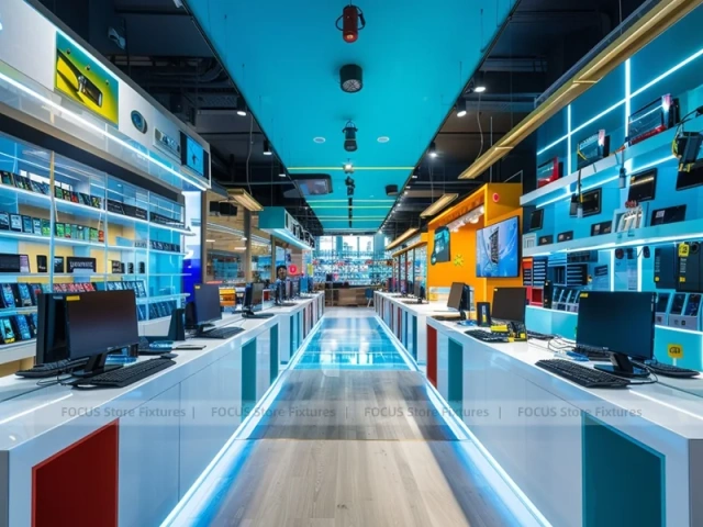 Turquoise White Mobile Phone Experience Store