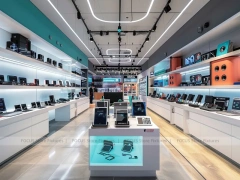 Turquoise White Mobile Phone Experience Store