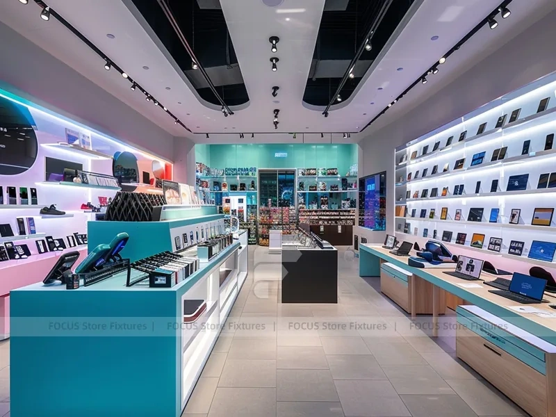 Turquoise White Mobile Phone Experience Store