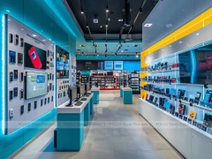 Turquoise White Mobile Phone Experience Store