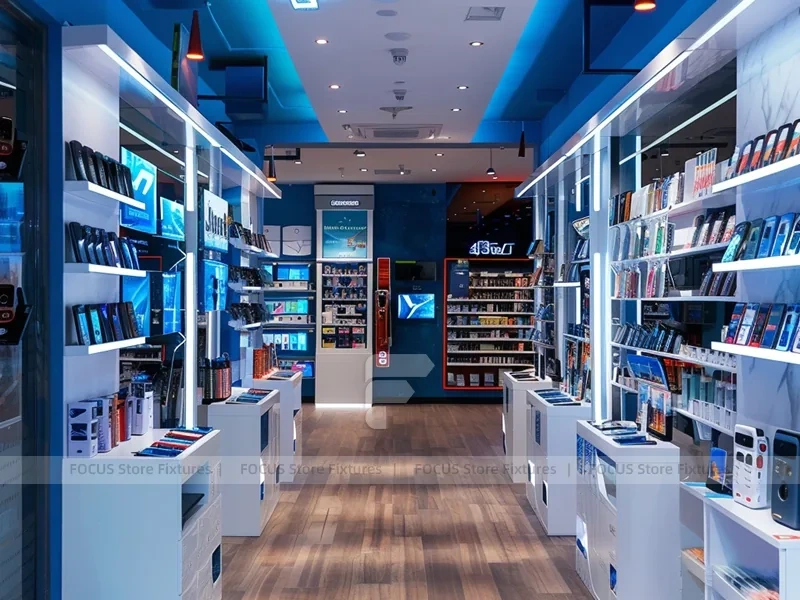 Turquoise White Mobile Phone Experience Store