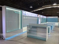 Turquoise White Mobile Phone Store Counter Set