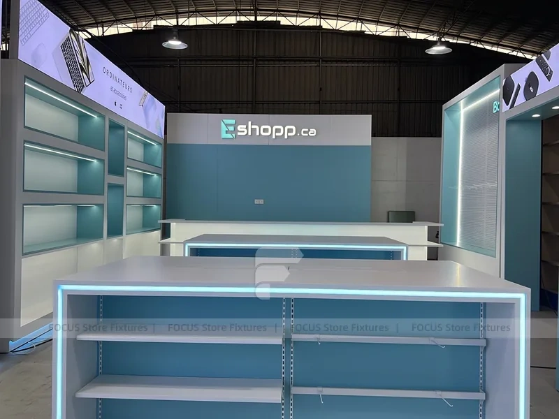 Turquoise White Mobile Phone Store Counter Set