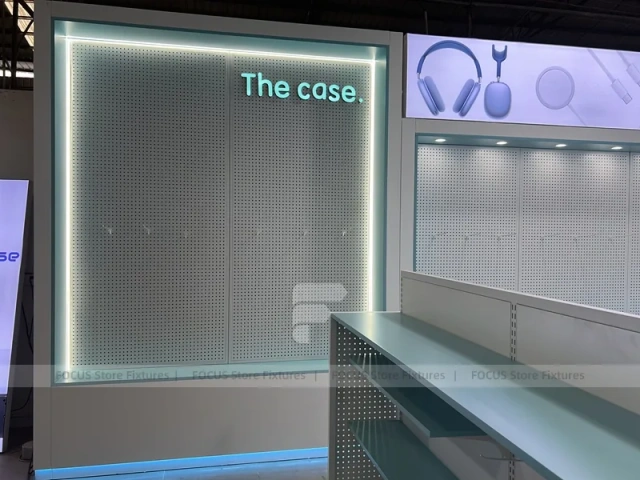 Turquoise White Mobile Phone Store Counter Set
