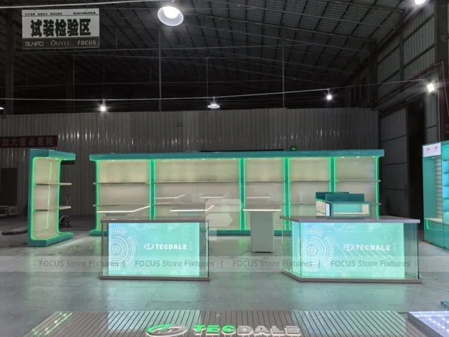 Turquoise White Mobile Phone Store Interior
