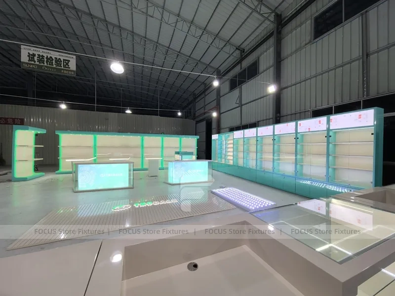 Turquoise White Mobile Phone Store Interior