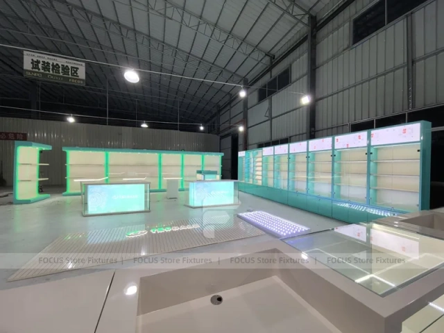 Turquoise White Mobile Phone Store Interior