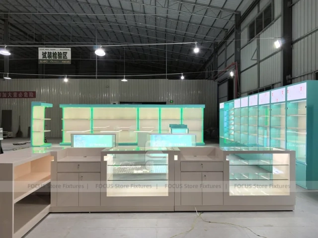 Turquoise White Mobile Phone Store Interior