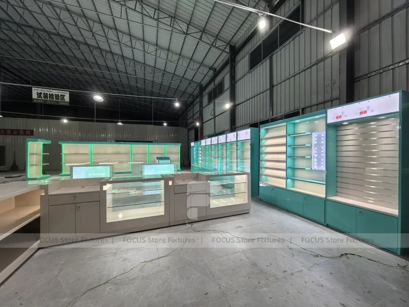 Turquoise White Mobile Phone Store Interior