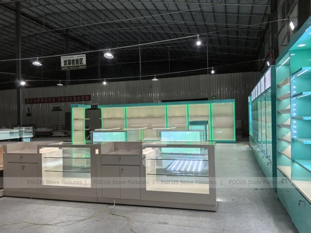 Turquoise White Mobile Phone Store Interior