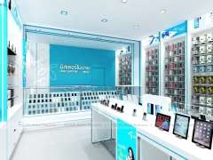 Turquoise White Phone Accessories Store Interior