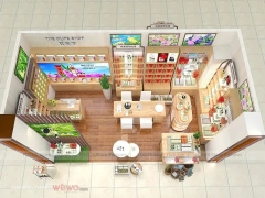 Warm Natural Cosmetics Boutique with Wall Displays