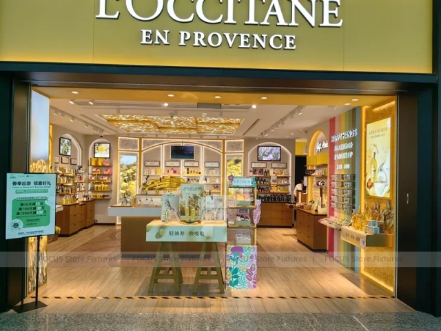 Warm Natural Cosmetics Boutique with Wall Displays