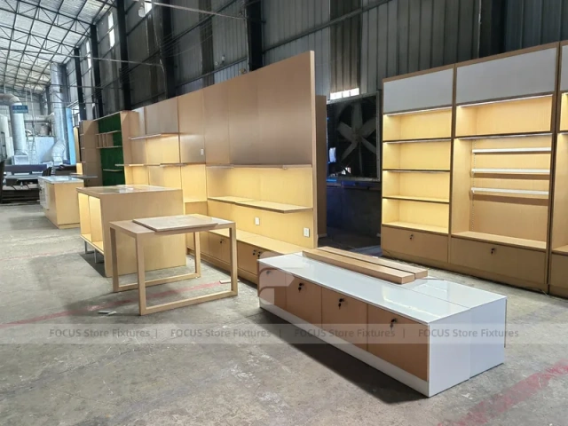 Warm Wood Mobile Phone Wall Display Cabinet