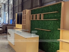 Warm Wood Mobile Phone Wall Display Cabinet