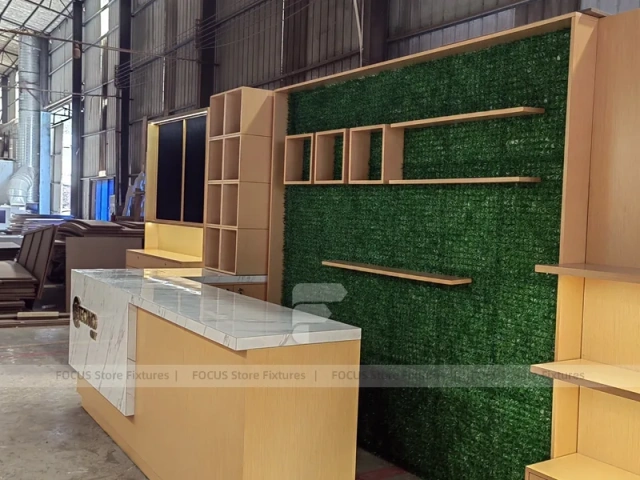 Warm Wood Mobile Phone Wall Display Cabinet