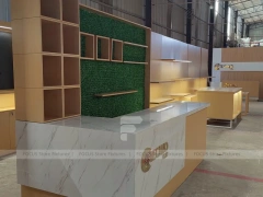 Warm Wood Mobile Phone Wall Display Cabinet
