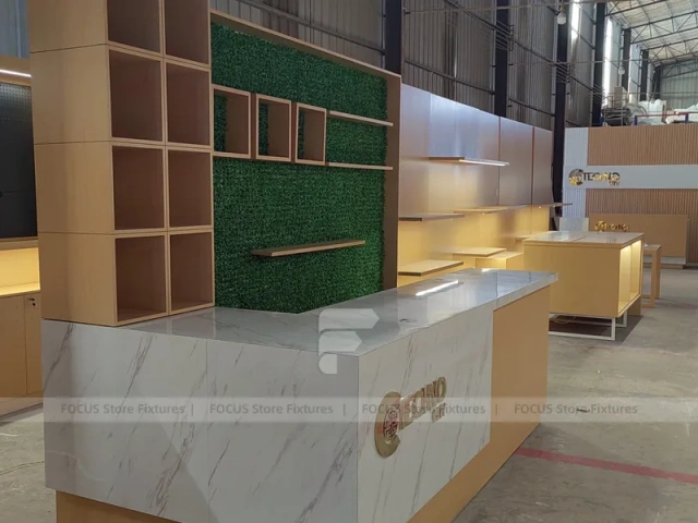 Warm Wood Mobile Phone Wall Display Cabinet