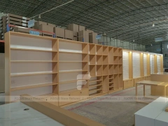 Warm Wood Mobile Phone Wall Display Cabinet