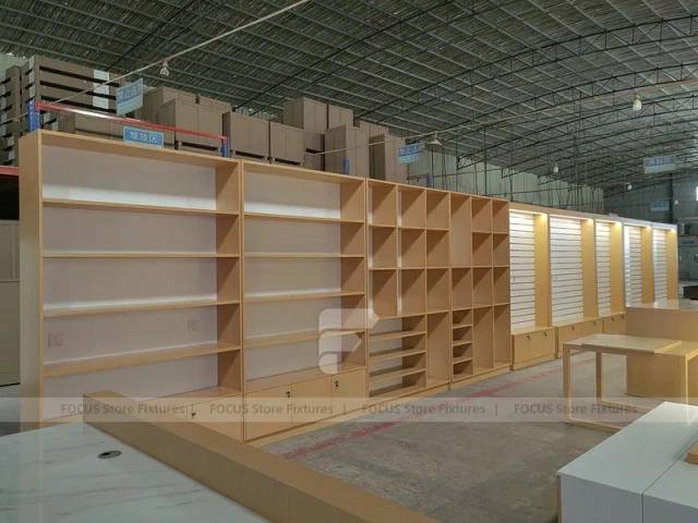 Warm Wood Mobile Phone Wall Display Cabinet