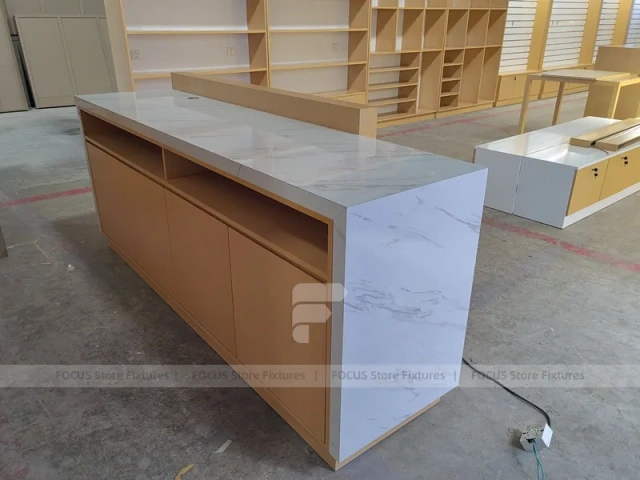 Warm Wood Mobile Phone Wall Display Cabinet