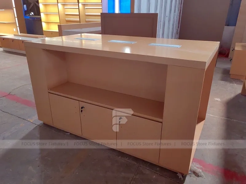Warm Wood Mobile Phone Wall Display Cabinet