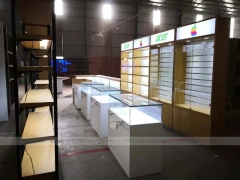 Warm Wood White Mobile Phone Store Interior