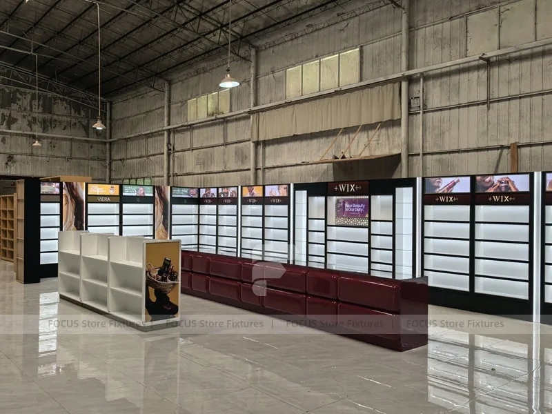 White Black Cosmetics Fixture Showroom Set