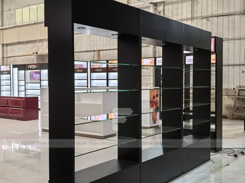 White Black Cosmetics Fixture Showroom Set