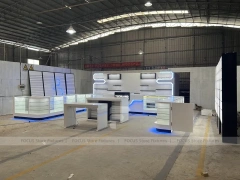 White Blue Futuristic Mobile Phone Store