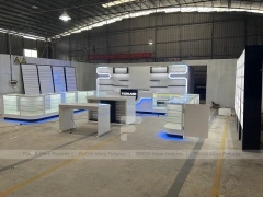 White Blue Futuristic Mobile Phone Store