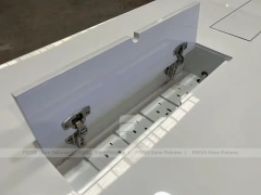 White Blue Futuristic Phone Store Fixture