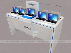 White Blue Laptop Phone Display Counter